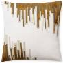 Judy Ross Textiles Hand-Embroidered Chain Stitch Ikat Throw Pillow cream/oyster/smoke/gold rayon